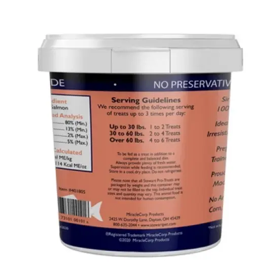 Stewart Freeze-Dried Wild Salmon Dog Treat - 2.75oz Tub image {2}