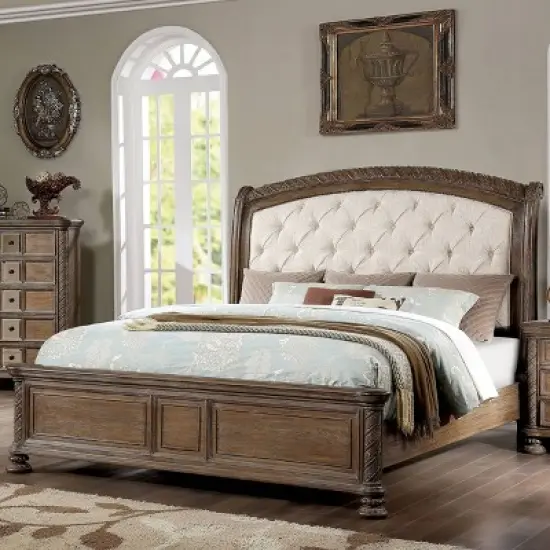 5pc Lellen Bedroom Set Beige/Rustic Natural Tone - HOMES: Inside + Out image {1}