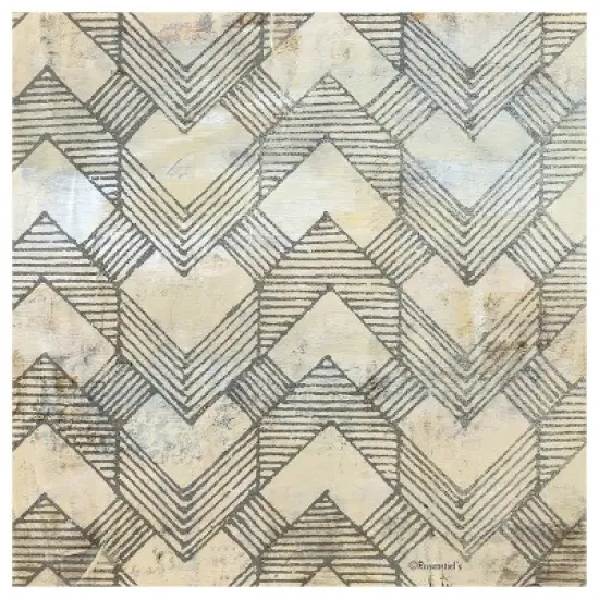4pk Ceramic Geo Herringbone Print Coasters - Thirstystone: Absorbent Drink Coasters, Off-White, Hand Wash, 4.25" image {4}