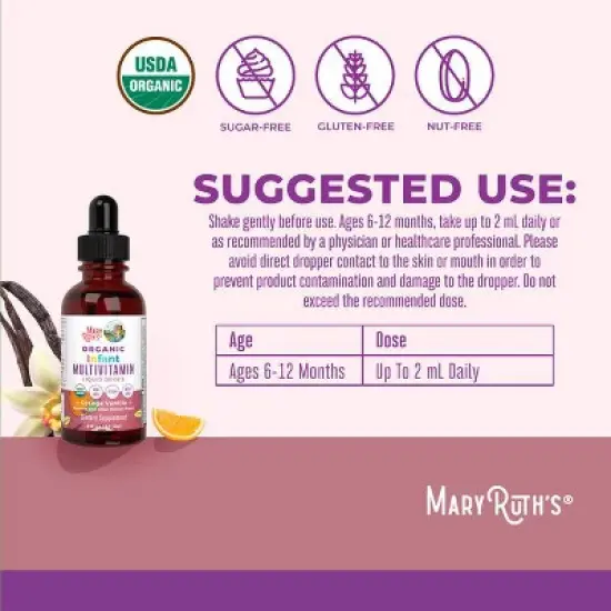 MaryRuth's Organic Infant Multivitamin with Iron Liquid Drops image {2}