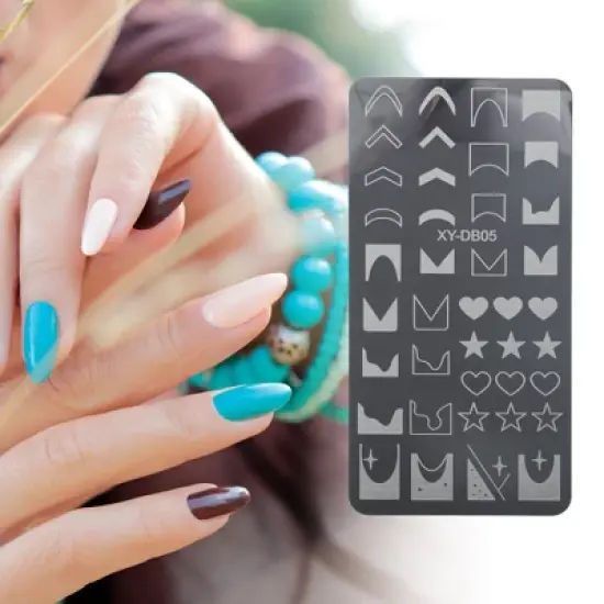 Unique Bargains Colorful Nail Art Stamp XY-DB05 1pcs Silver Tone 1 Pc image {4}