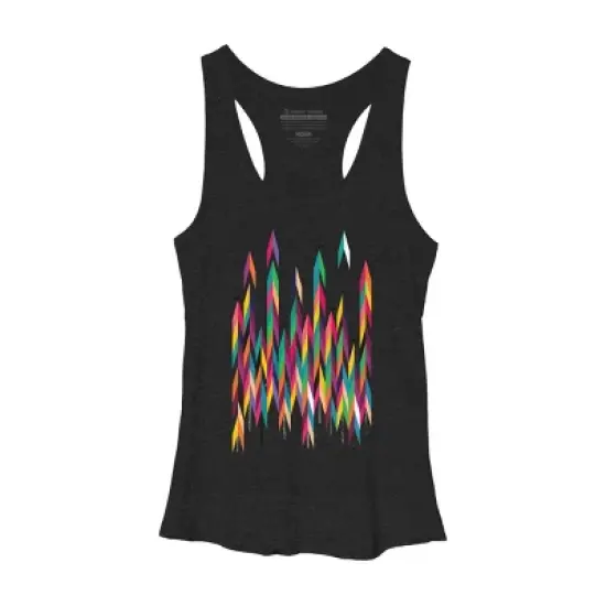 Women's Design By Humans Abstract Color Rainbow Tree Forest By Kakel Racerback Tank Top image {2}