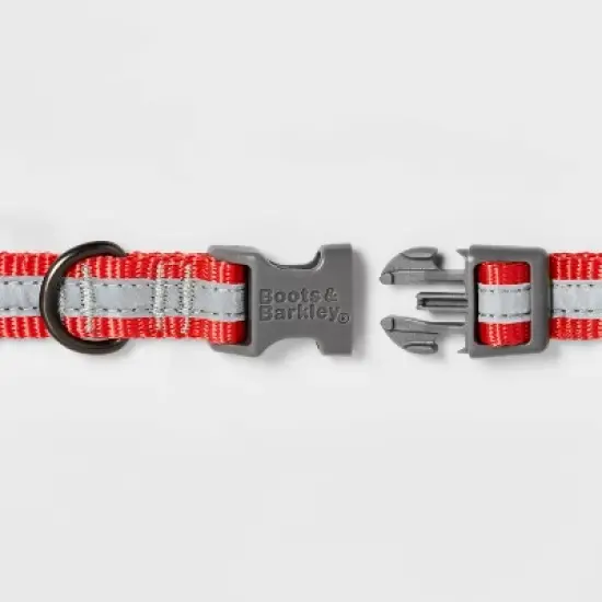 Reflective Dog Adjustable Collar - Tomato Red - Boots & Barkley&trade; image {2}