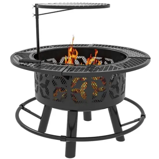 CAVINAS Table Top Firepit with Poker Outdoor Fire Pit Durable Tabletop Fire Pit for Outdoor Grilling and Travel image {1}
