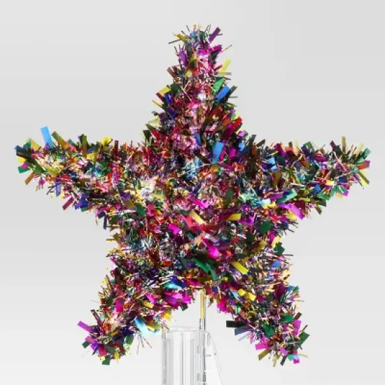 11" Lit-Led Multi Tinsel Star Twinkle Warm White Lights Christmas Tree Topper - Wondershop&trade; image {3}