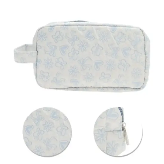 Unique Bargains Compact Rectangle Hearts Makeup Bag 1 Pc image {3}