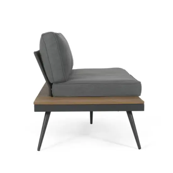 94.5" Outdoor Patio Aluminum L-Shaped Sectional Sofa Set with Coffee Table and Side Table image {10}