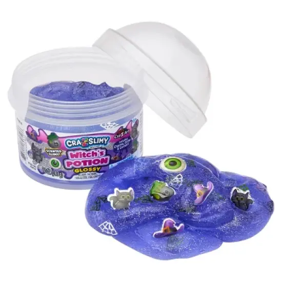 Cra-Z-Slimy Halloween Dome Jars Witches Potion: Creativity Kit with Purple Slime, Includes 17 Pieces image {1}