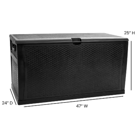 Flash Furniture 120 Gallon Plastic Deck Box - Outdoor Waterproof Storage Box for Patio Cushions, Garden Tools and Pool Toys image {3}