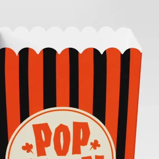 4ct Orange Striped Square Popcorn Bucket Disposable Carrier Pack - Hyde and EEK! Boutique&trade; image {2}