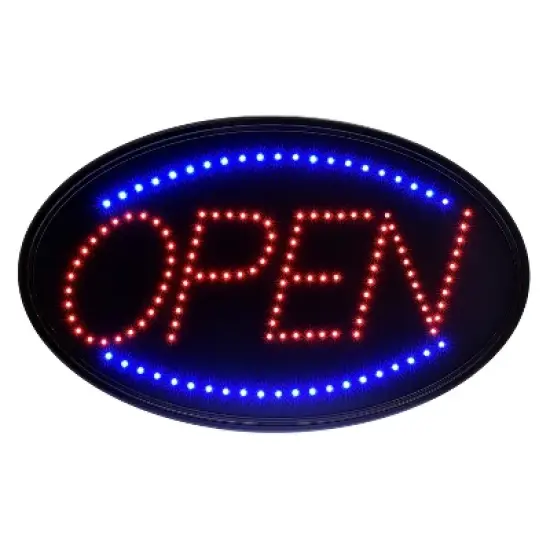 Alpine Industries 23 in. x 14 in. LED Oval Open Sign 2 Pack (497-02-2PK) image {1}