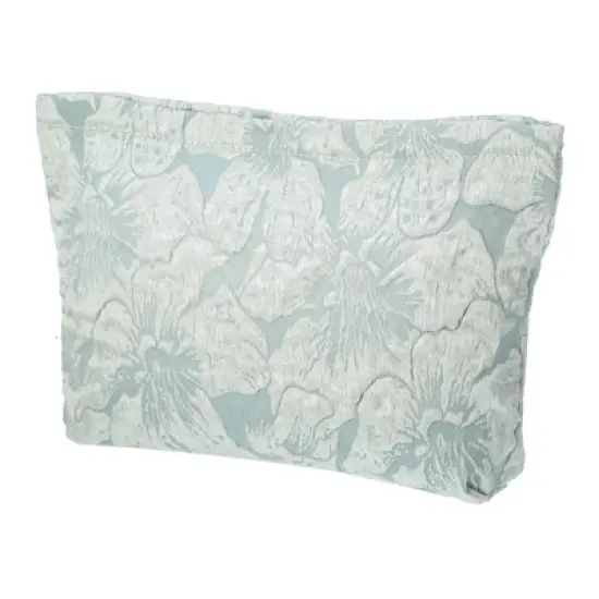 Unique Bargains Travel Canvas Floral Zipper-Closure Green 1 Pc image {7}