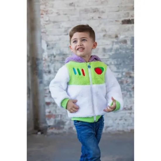 Disney Pixar Toy Story Buzz Lightyear Baby Cozy Faux Shearling Zip Up Cosplay Hoodie Infant to Toddler image {3}