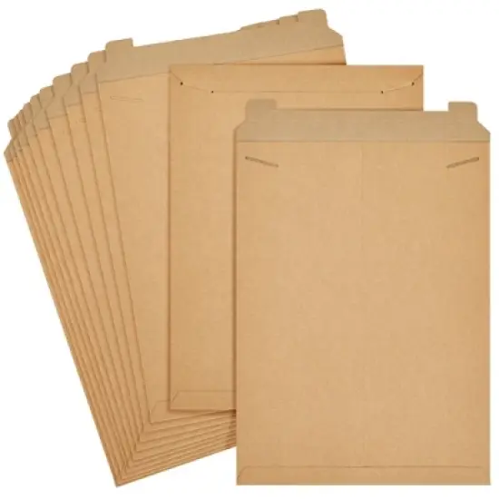 Juvale 25 Pack Brown Rigid Mailers That Stay Flat, Bulk Cardboard Envelopes for Shipping Documents, Photos (13 x 18 In) image {6}