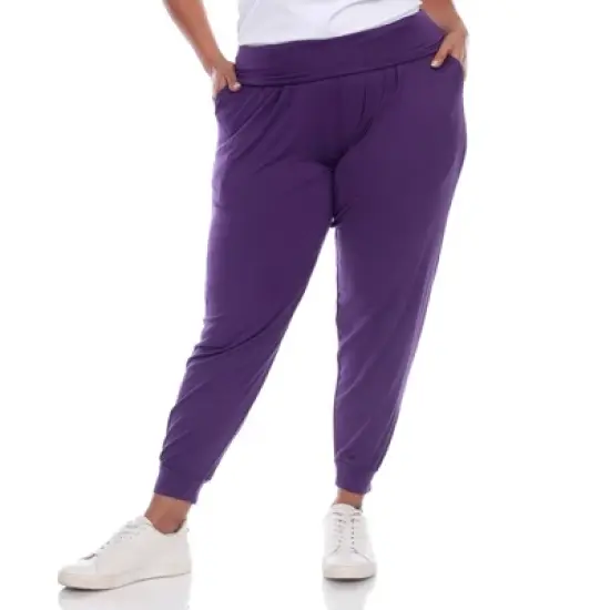 Women's Plus Size Harem Pants - White Mark image {10}