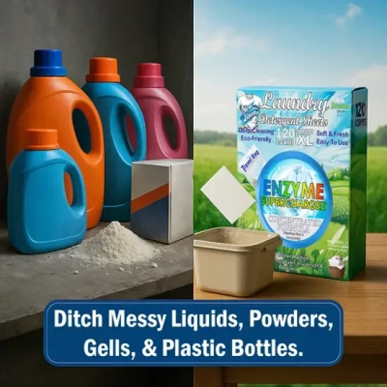 5 Star Super Deals Laundry Detergent Sheets (240 Loads) Eco-Friendly, Hypoallergenic, & Enzyme-Based Powerful Stain Removal image {8}