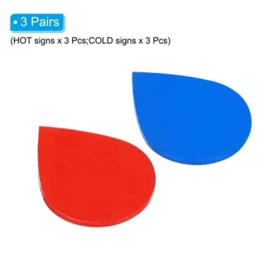 Unique Bargains Waterproof Self-Adhesive Decor Home Business Hot and Cold Water Label image {2}