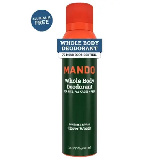 Mando Whole Body Men's Invisible Spray Deodorant Clover Woods - Aluminum-Free 3.6oz image {11}