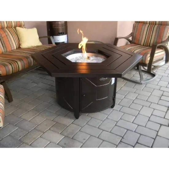 Hexagon Fire Pit Hammered Bronze - AZ Patio Heaters image {3}