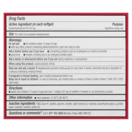 Leader 50 mg Sleep-Aid 32 Softgels image {7}