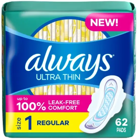 Always Ultra Thin Pads - Regular Absorbency - Size 1 image {9}