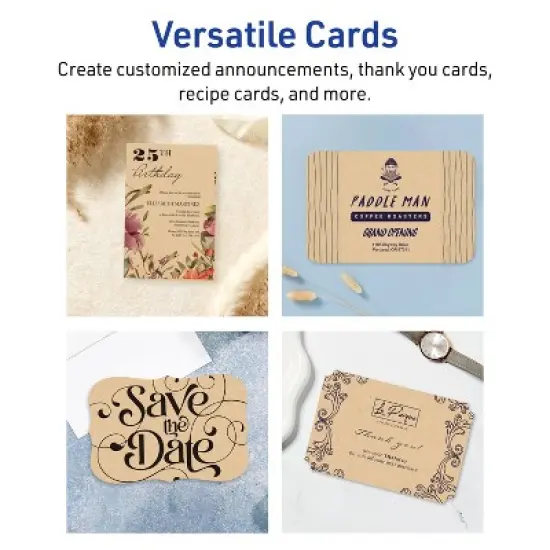 Avery Printable Cards with Rounded Corners, 6" x 9", Kraft Brown, 50ct image {2}