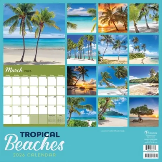 TF Publishing 13.5"x14.5" 2026 Tropical Beaches Wall Calendar image {4}