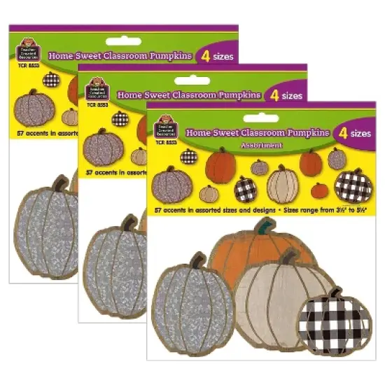 Teacher Created Resources Home Sweet Classroom Pumpkins Accents Assorted Sizes 57 Per Pack 3 Packs image {2}