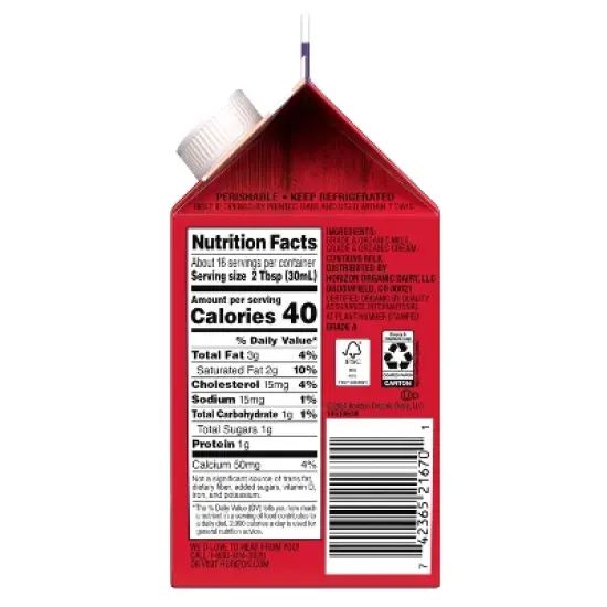 Horizon Organic Half & Half image {5}