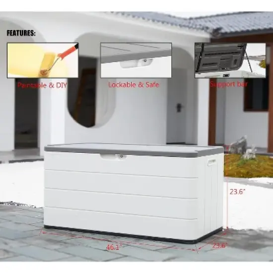 Yardgrace Multi Functional Outdoor Storage Box with Wheel Options image {3}