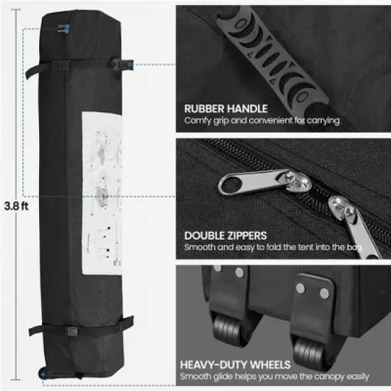 Yaheetech 8x8 FT Pop Up Canopy Tent with Roller Bag image {4}