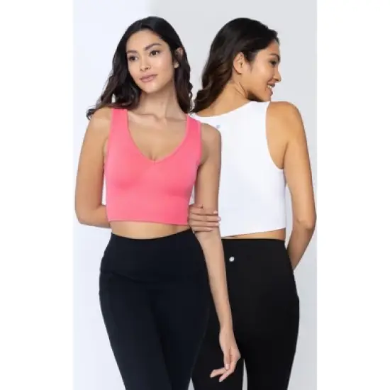 Yogalicious 2 Pack Seamless V-Neck Sports Bra image {8}