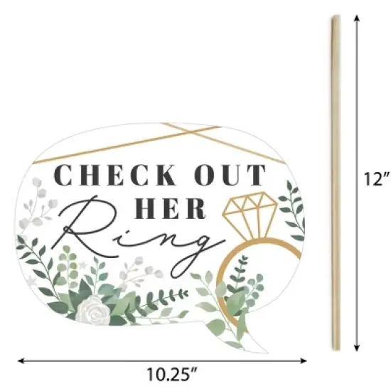 Big Dot of Happiness Boho Botanical Bride - Greenery Bridal Shower and Wedding Party Photo Booth Props Kit - 20 Count image {4}