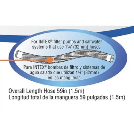Intex 1.25 Inch Diameter Accessory Pool Pump Replacement Hose 59In Long (3 Pack) image {3}
