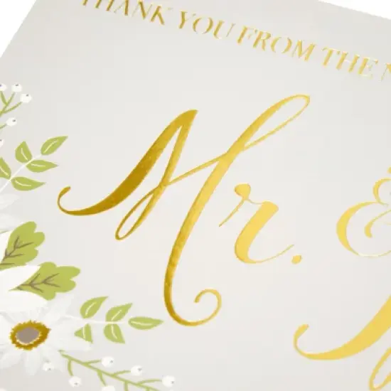 Sustainable Greetings 48-Pack Gold Foil Thank You From The New Mr and Mrs Cards with Envelopes, Bulk Decorative Striped Cards for Wedding, 4 x 6 in image {5}