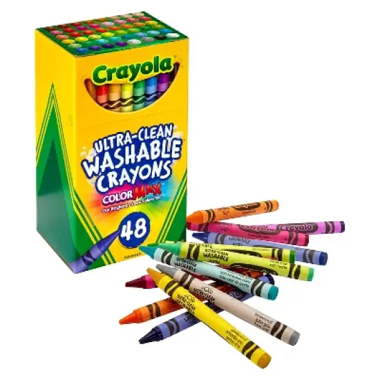 Crayola 48ct UltraClean Washable Crayons Art Classroom Must Haves for Teachers Kids School Supplies Coloring Gift Ages 3+ image {1}
