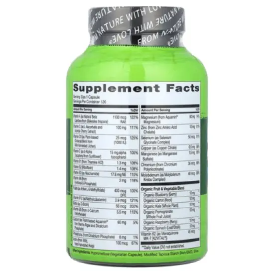 NATURELO One Daily Multivitamin For Men 50+, 120 Vegetarian Capsules image {1}