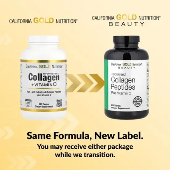 Hydrolyzed Collagen Peptides + Vitamin C by California Gold Nutrition - Support for Hair, Skin, Nails, Joints, & Bones - Featuring Type I & III image {5}