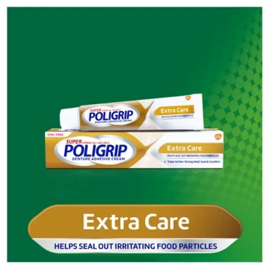 Poligrip Extra Care Denture Adhesive Creams - 2.2oz/2ct image {3}