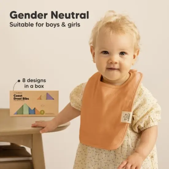 KeaBabies 8-Pack Organic Baby Bibs for Boy, Girl, Drool Bibs, Baby Bib for Girls, Boys,  Newborn Teething Bibs image {13}