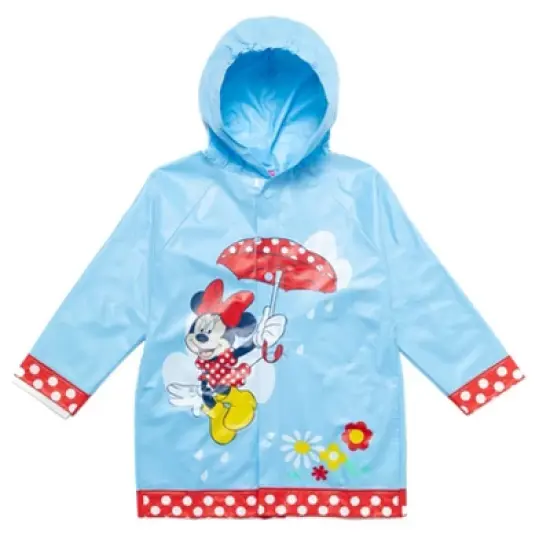 Disney Minnie Mouse Girls Waterproof Hooded Rain Jacket Little Kid image {6}
