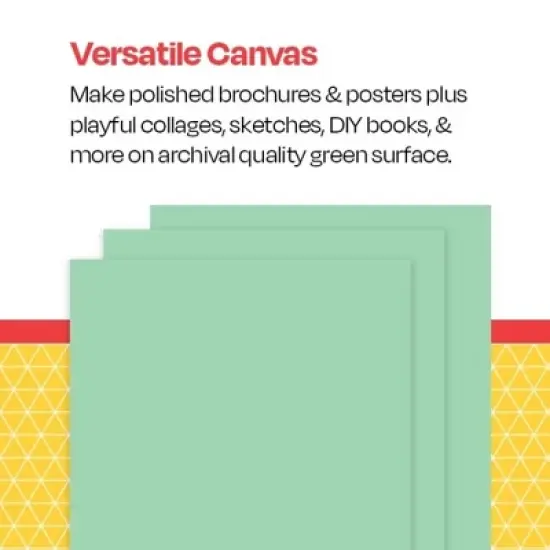 School Smart Folding Bristol Board, 12 x 18 Inches, Green, Pack of 100 image {2}