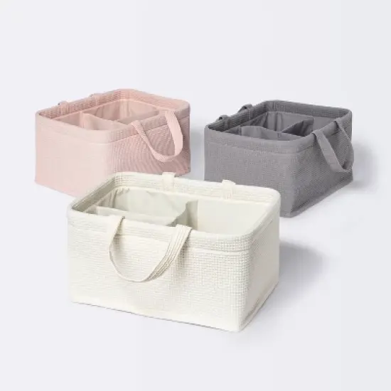 Waffle Weave Rectangular Diaper Caddy with Handles - Cloud Island&trade; image {3}