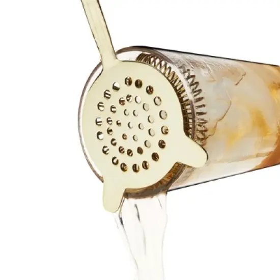 Twine Gold Barware Set, Hawthorne Strainer, Citrus Knife, Ice Tongs, Double Jigger, Marble Stand, Stainless Steel with Gold Finish, Set of 4 image {7}