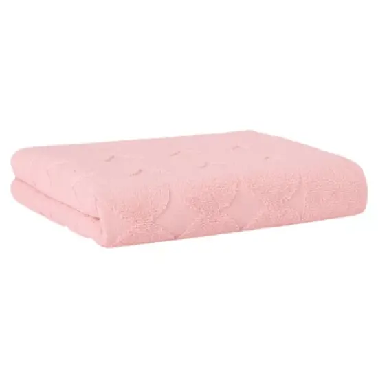 Turkish Cotton Sinemis Terry Bath Rug Pink - Linum Home Textiles: Kids' Bathroom, Machine Washable, Low Pile image {1}