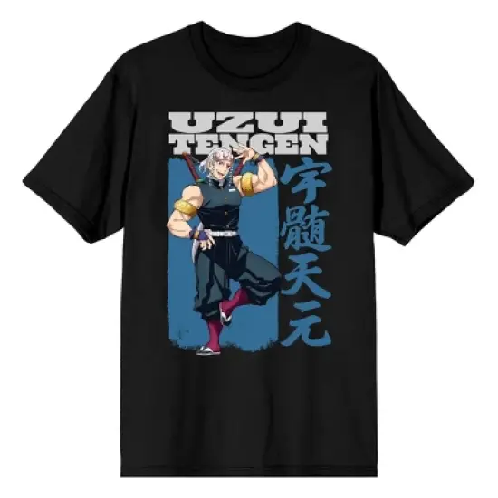 Demon Slayer Uzui Tengen Crew Neck Short Sleeve Black Men's T-shirt image {3}
