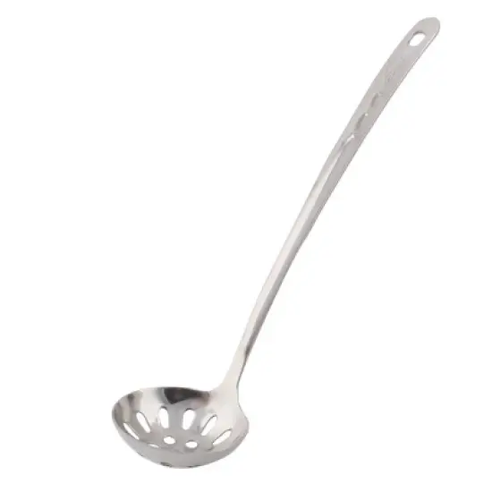Unique Bargains Kitchenware Stainless Steel Strainer Perforated Ladle Spoon 2.4'' Dia image {3}