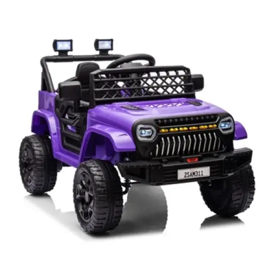 12V Ride On Car for Kids, Electric Vehicle Toddles, Battery Powered Truck Car Toy with RC, LED, Music, 4-Wheel Suspension image {11}