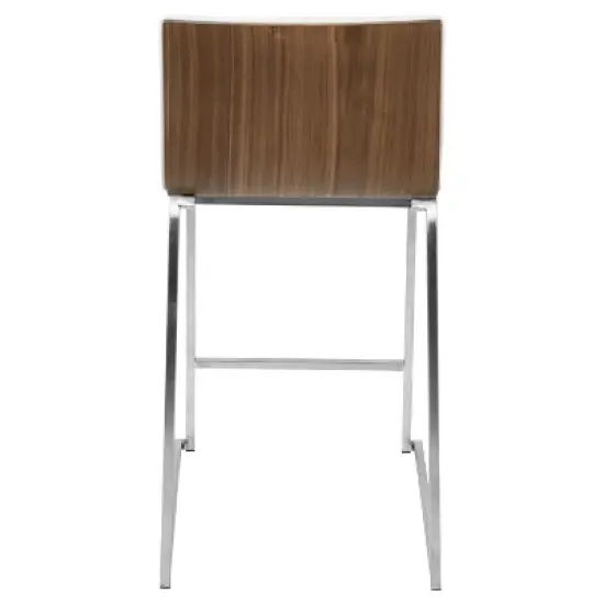 Set of 2 26" Mara Contemporary Counter Height Barstool White - Lumisource image {5}