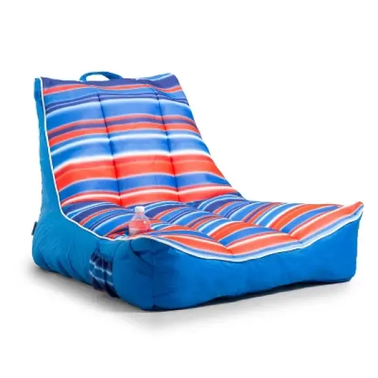 Big Joe Captain's Float No Inflation Needed Pool Lounger with Drink Holder, Quick Draining Fabric image {8}